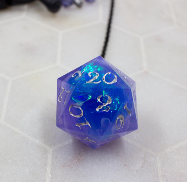 Purple Hair Sword Dice Detail