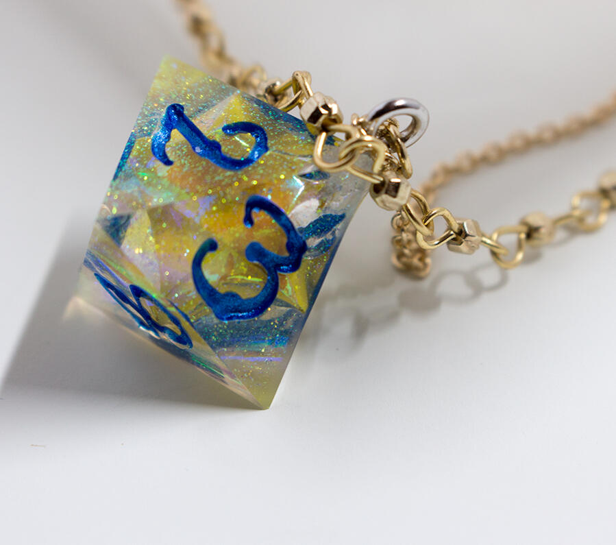 Origami Star D8 Dice Necklace