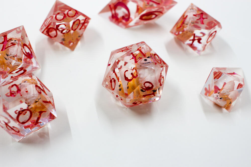 Handpainted Growlithe Dice Set